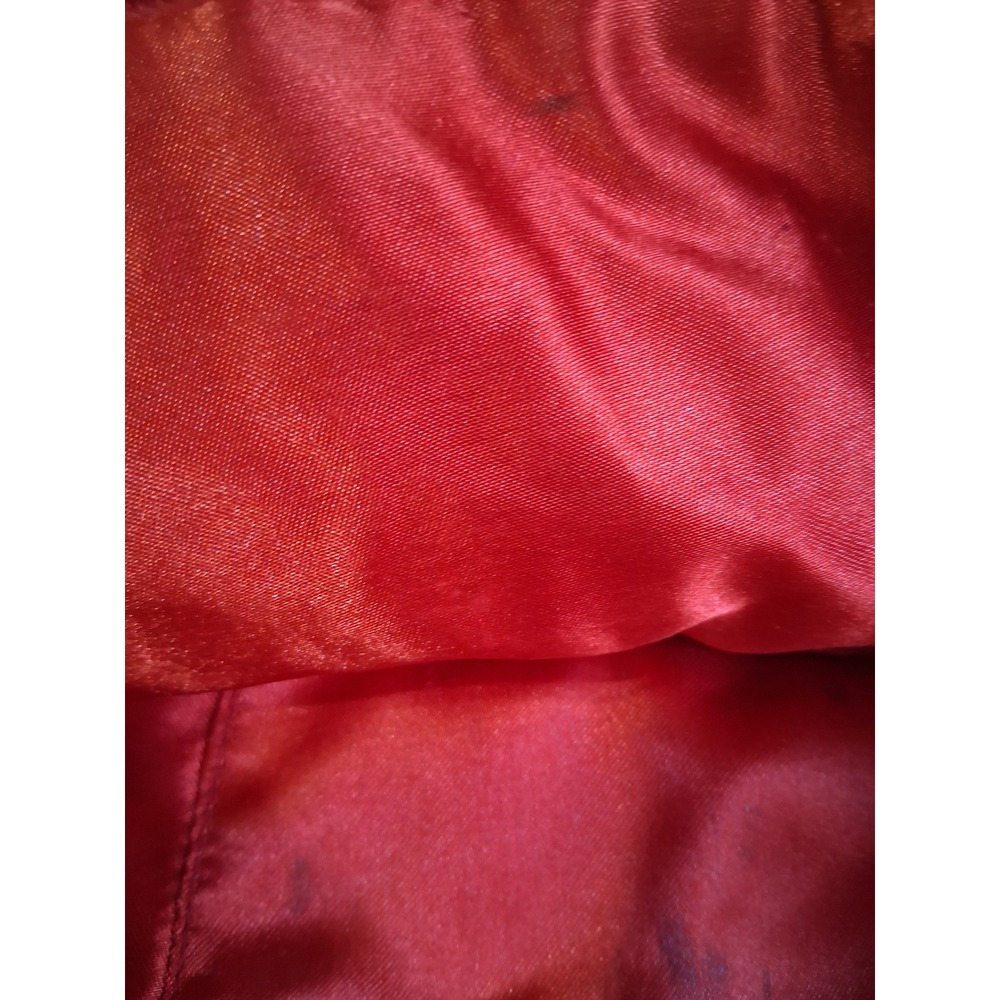 Vintage Cache Red Beaded Sequin Rose Floral Baguette Shoulder Bag Y2K Evening - Picture 14 of 14